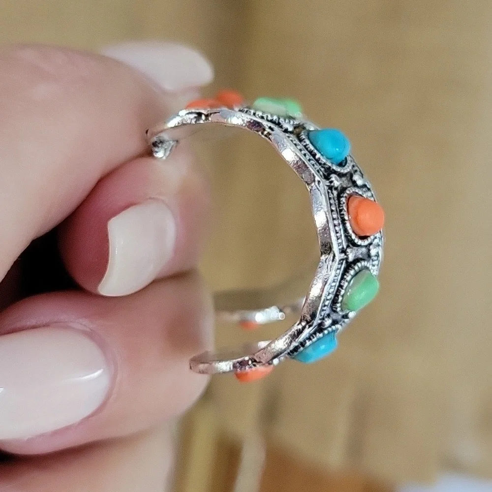 Vibrant Festival Half Hoop Earrings - Picture 7 of 7